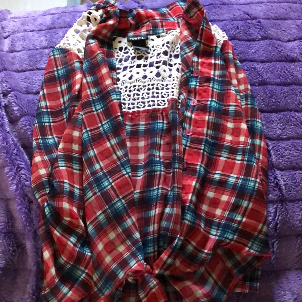 flannel cardigan